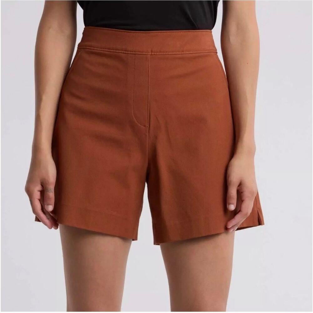 SPANX High-Waist Rust Brown Tailored Shorts